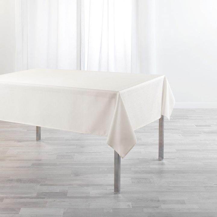 Fata de masa NEWTON rezistenta la pete, 140 x 250 cm - alb