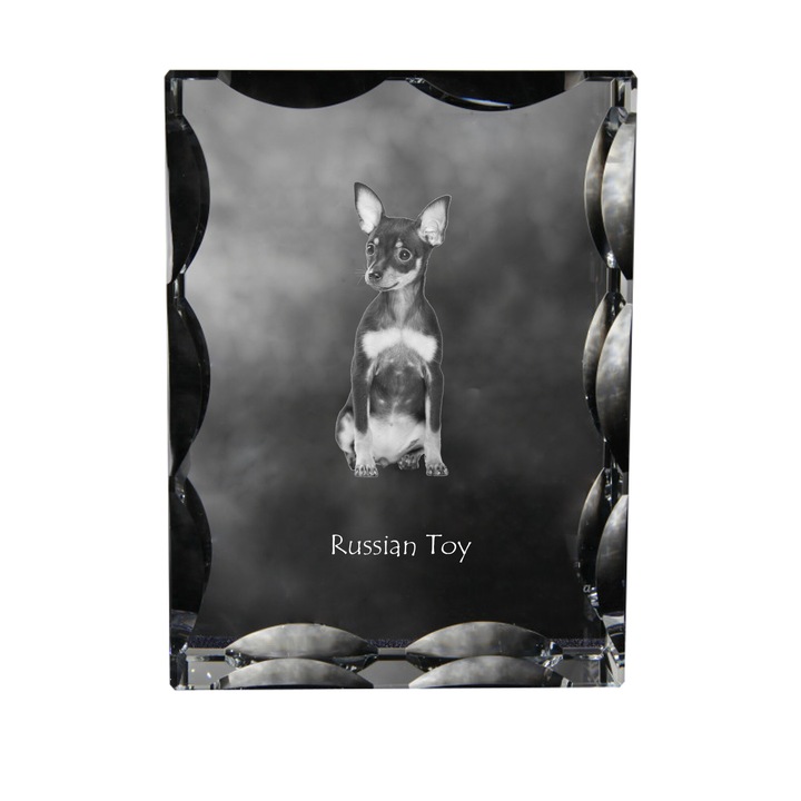 Art-Dog dekorkristály, dekoratív élekkel, fotóval személyre szabható, 12x9x5cm