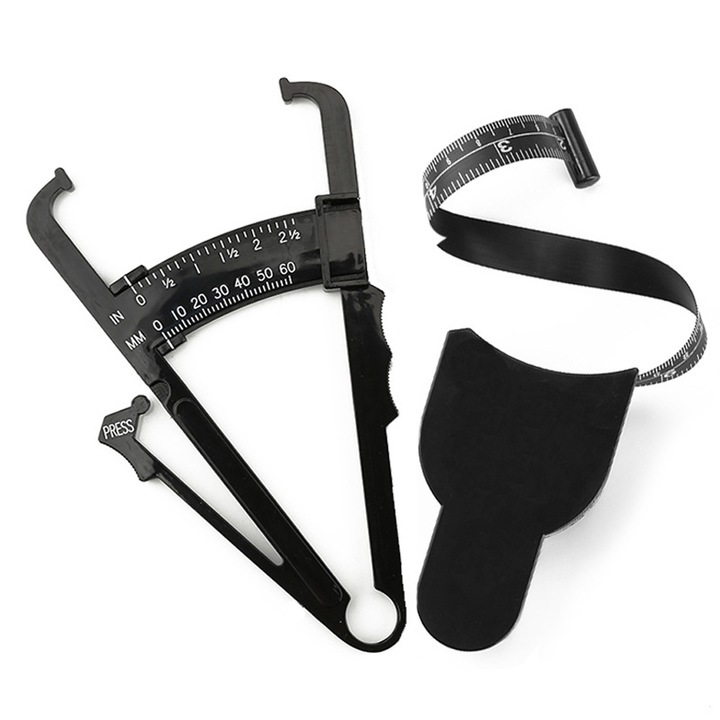 Set de unelte de masurare Cozevdnt, banda de masurat 150cm, caliper pentru grasime corporala, retractabil, ergonomic