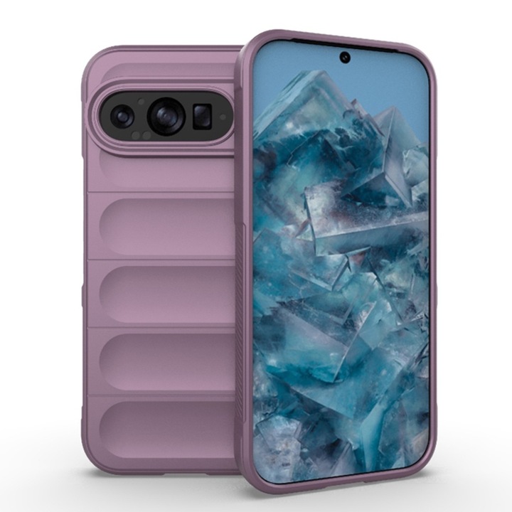 Husa pentru Google Pixel 9 Pro DaDen® Magic Shield, Antisoc, Interior microfibra, TPU, Violet