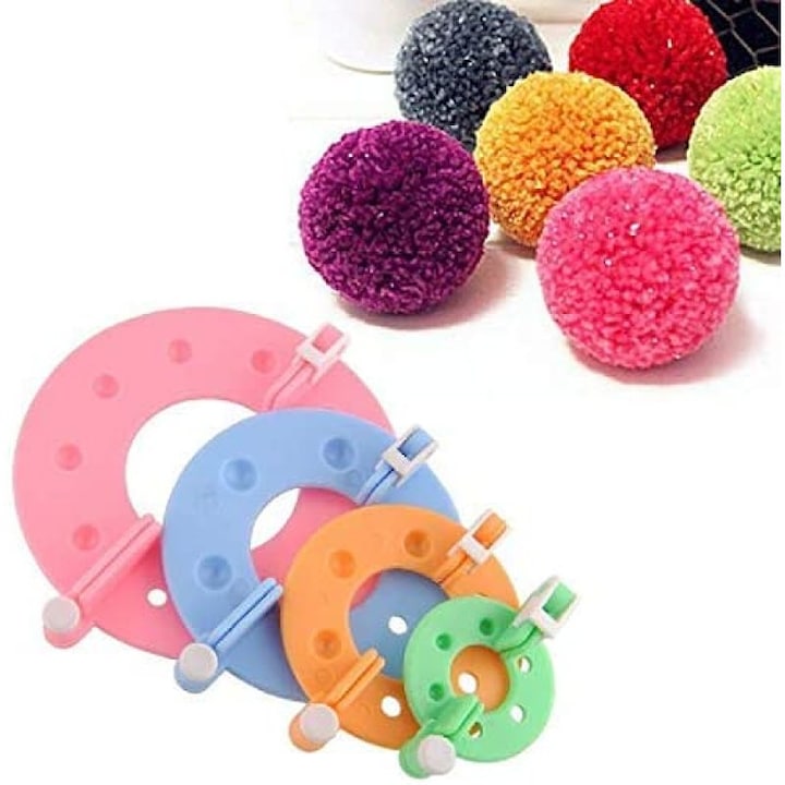 Set pompom maker, Enforose, din rasina ABS, usor de utilizat, pentru proiecte creative