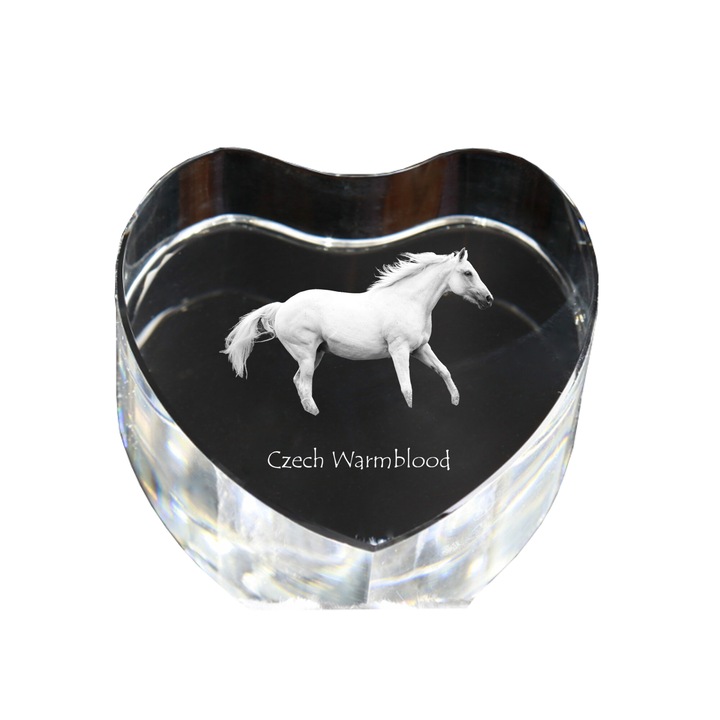 Kristály szív személyre szabott fényképpel, Art-Dog, 7,5x8x5cm
