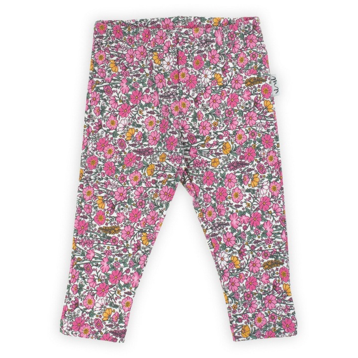 Nicol, Leggings, bumbac, flori de pajiste, Roz