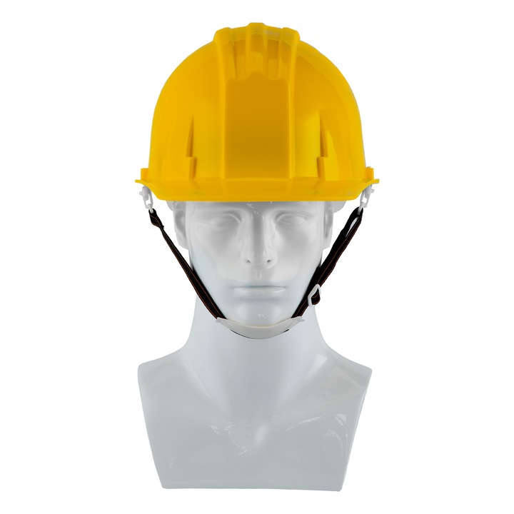 Каска Denzel, защитна, от ABS пластмаса, модел W-001, плавно регулируем размер, жълт