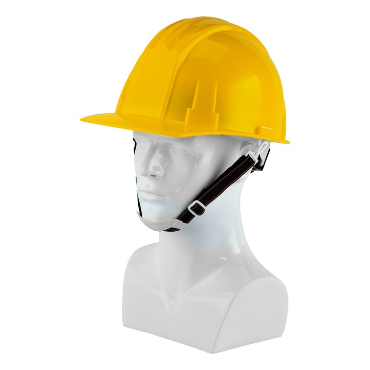 Каска Denzel, защитна, от ABS пластмаса, модел W-001, плавно регулируем размер, жълт