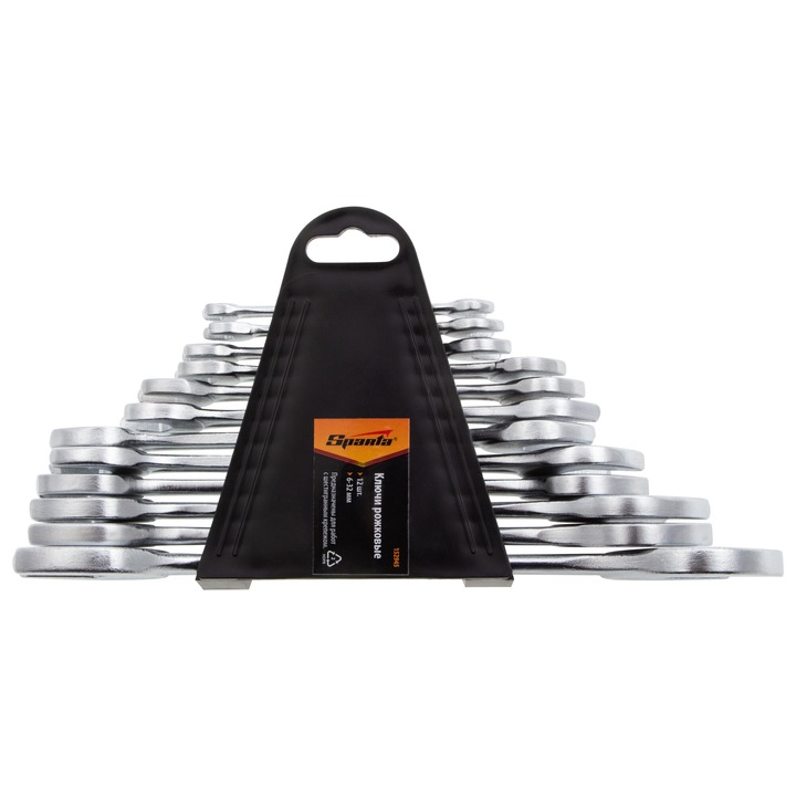 Комплект ключове Sparta, гаечни, 6-32 мм, 12 бр., хромирани