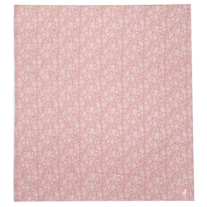 Muselina din bumbac organic 115 x 115 cm, Jollein, Paisley Rosewood