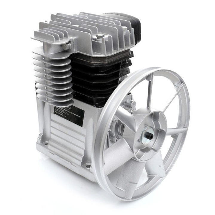 Pompa compresor de aer cu 2 pistoane in line cu un debit de 300 L/min si necesita un motor 1.5kW pentru butelie de 50-120L
