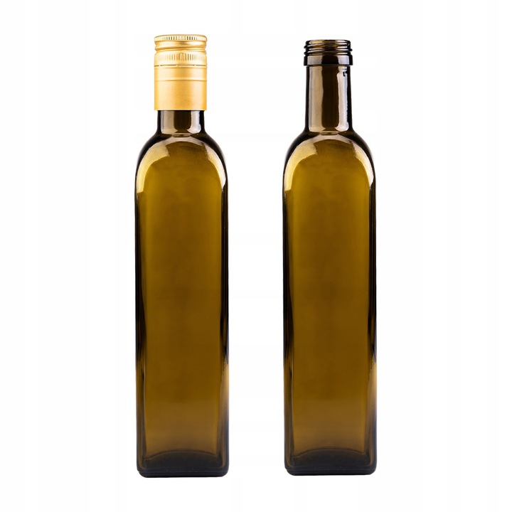 Set Sticla Maslinie 500 ml Cu Capac Lung, Superbutelki, Sticla, Productie De Inalta Calitate, Usor De Curatat, Durabil, Filet Standard 31.5 mm, Ecologica Si Reutilizabila, 21.5 x 4.5 cm, Maslinie