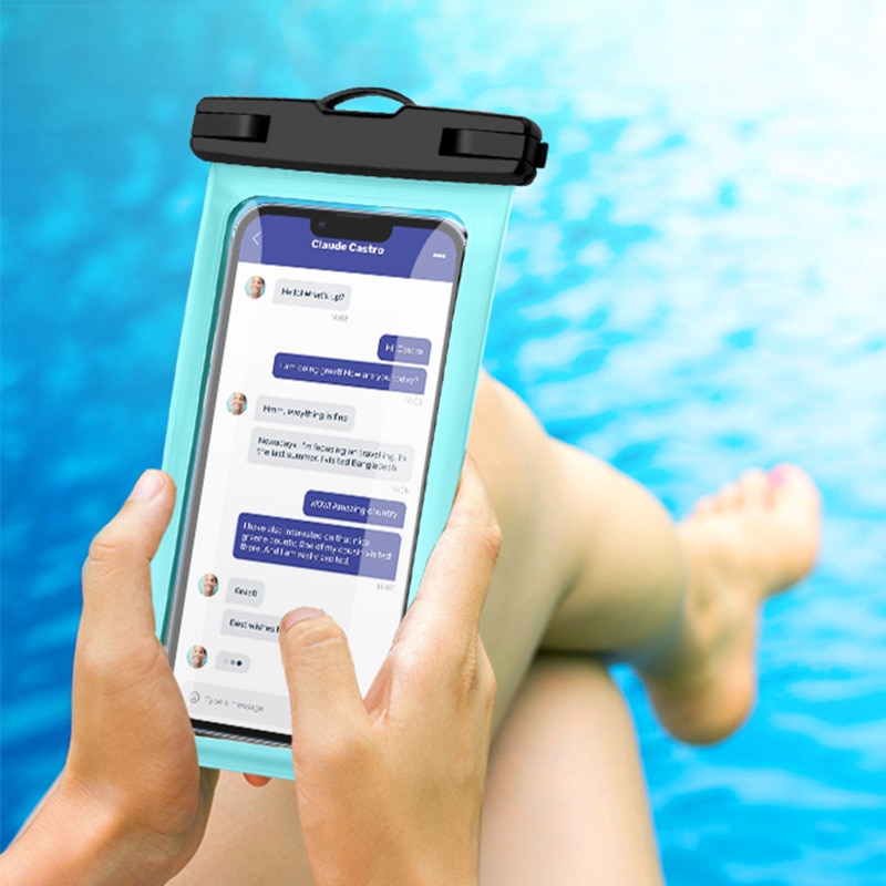 Husa subacvatica universala, Husa subacvatica waterproof cu snur pentru telefoane，rezistenta la apa IPX8, Husa subacvatica waterproof and snowproof pentru telefon，transparenta, pentru telefoane pana la 6.7 inch