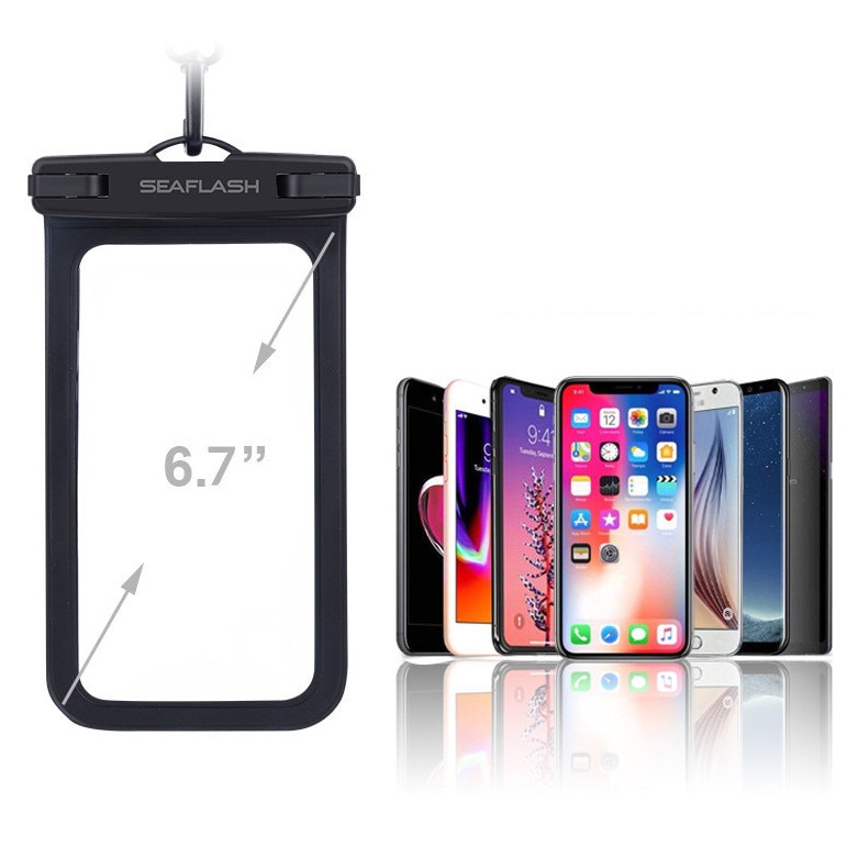 Husa subacvatica universala, Husa subacvatica waterproof cu snur pentru telefoane，rezistenta la apa IPX8, Husa subacvatica waterproof and snowproof pentru telefon，transparenta, pentru telefoane pana la 6.7 inch
