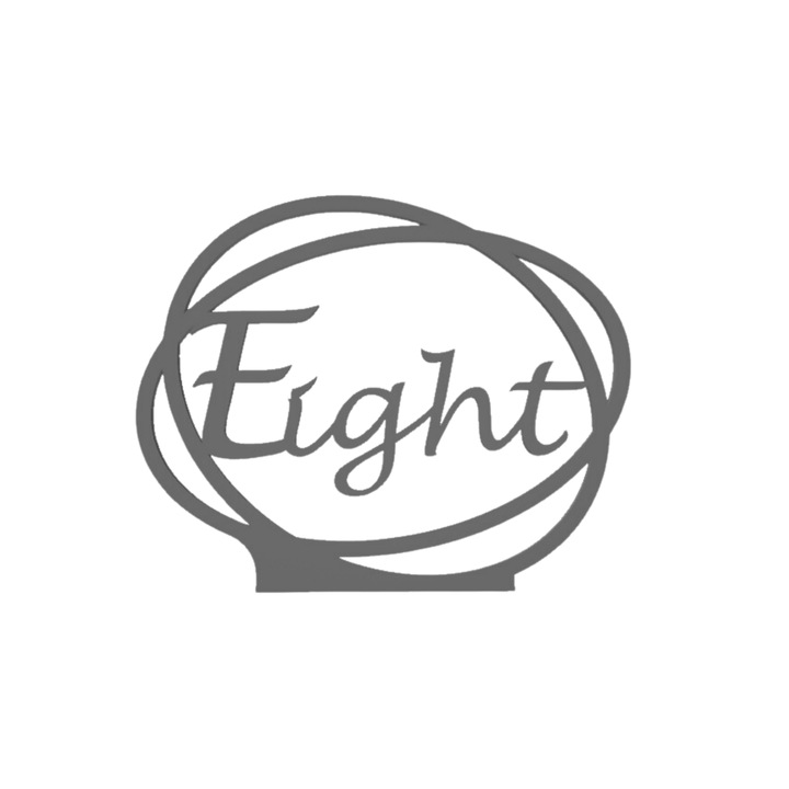 Esküvői asztaldísz, "NYOLC", rendezvényterem, 163 X 202 mm ezüst