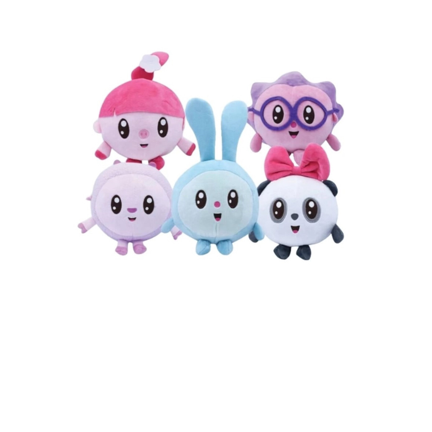 Set 5 jucarii de plus Baby Riki, Milu, Topa, Pandi, Ariciu si Grohi, BimBimBo