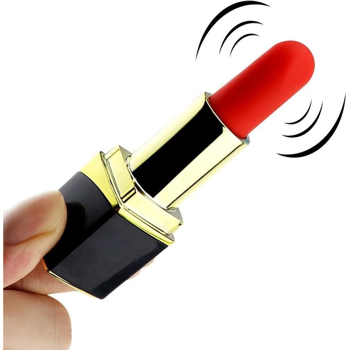 Vibrátor, 10 cm, aranyszínű, masszázs készlet a kikapcsolódáshoz és az élvezethez