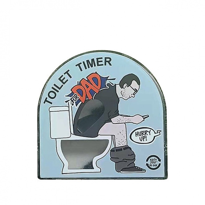 Temporizator de toaleta ASDIIT® cadou amuzant, design clepsidra, durabil, versiunea cu barbat cu barba, albastru deschis