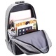 Rucsac de calatorie, Cracos®, gri, 42x28x15 centimetri, sistem antifurt, 2 buzunare principale, compartiment laptop, cablu de incarcare USB, ideal bagaj de mana