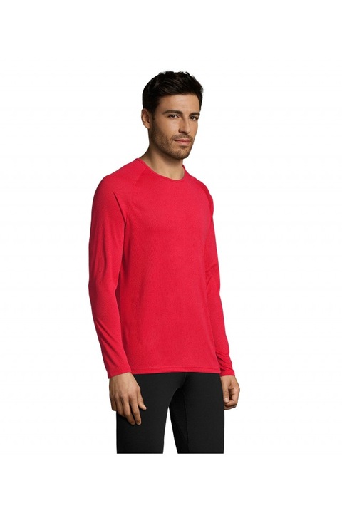 Férfi hosszú ujjú sportpóló Sol's Sporty LSL - SO02071, Piros