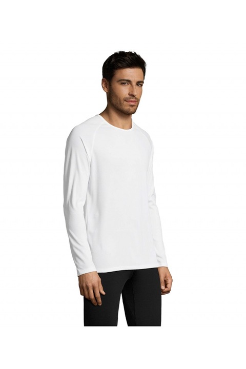 Férfi hosszú ujjú sportpóló Sol's Sporty LSL - SO02071, Fehér