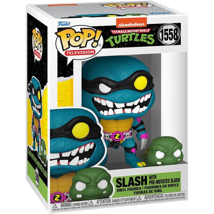 Figura - Pop! Televízió – Tizenéves mutáns nindzsa teknősök – perjel előmutált perjellel, zöld, 9,5 cm