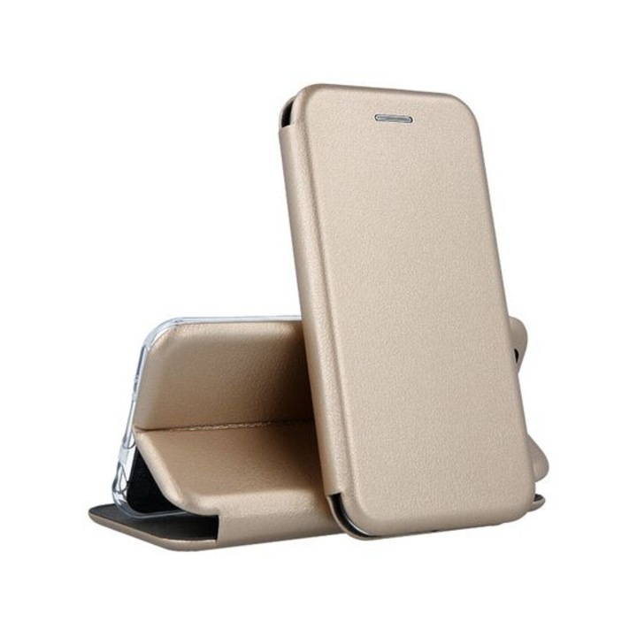 Husa FlipBook pentru Huawei P40 Lite 5G, Magnetic Shell, Eco-Leather, GOLD