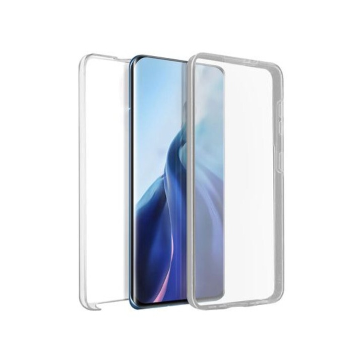 360°-os tok Huawei P40 Pro-hoz, teljes borítás (elöl + hátul), TPU+PC, SZÜRKE / TISZTA