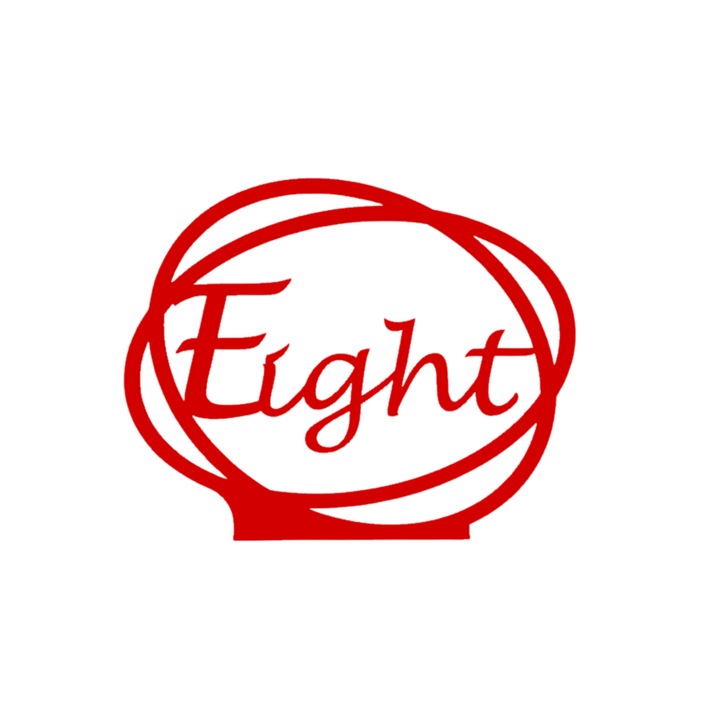 Esküvői asztaldísz, "NYOLC", rendezvényterem, 163 X 202 mm piros