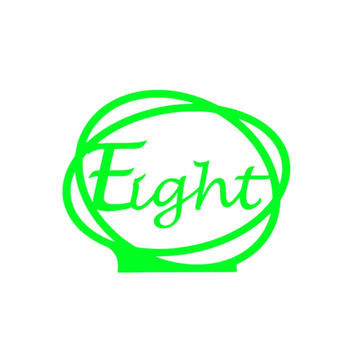 Esküvői asztaldísz, "NYOLC", rendezvényterem, 163 X 202 mm zöld