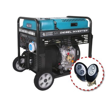Generator diesel cu invertor Konner Sohnen, 10 kW, KS 9500iDЕATSR, 230V, pornire electrica, unda sinusoidala pura, prize 2 x Schuko 230 V, 1 x CEE 230 V 63 A, rezervor 18 l, automatizare optionala,, preincalzire Generator diesel cu invertor Konner Sohnen, 10 kW, KS 9500iDЕATSR, 230V, pornire electrica, unda sinusoidala pura, prize 2 x Schuko 230 V, 1 x CEE 230 V 63 A, rezervor 18 l, automatizare optionala,, preincalzire