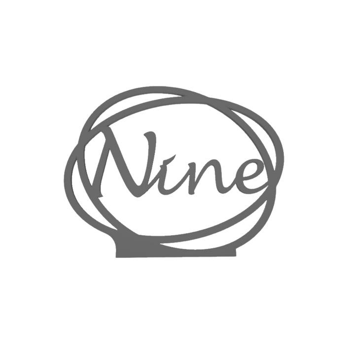 Esküvői asztaldísz, "KILENC", rendezvényterem, 163 X 202 mm ezüst