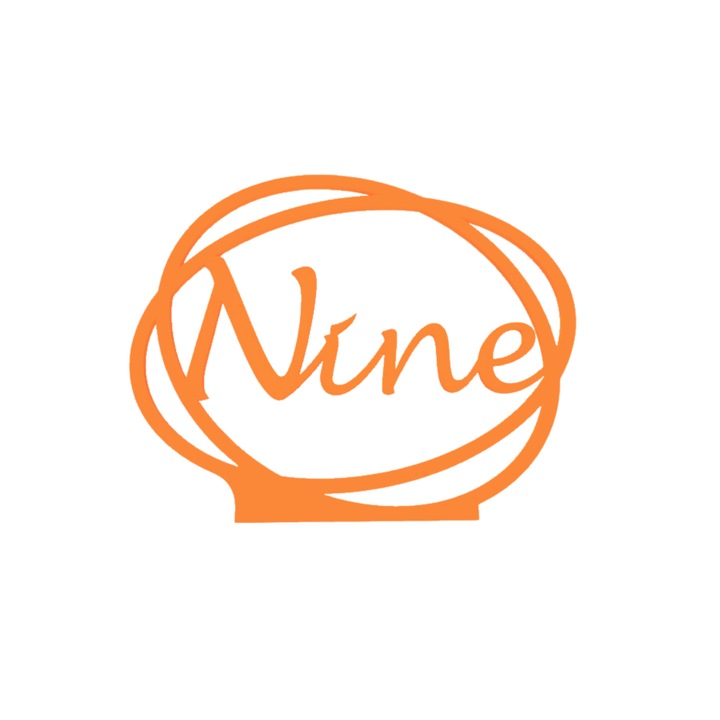 Esküvői asztaldísz, "KILENC", rendezvényterem, 163 X 202 mm narancs