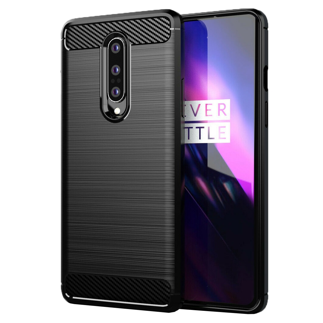 Husa OnePlus 8 Techsuit Carbon Silicone, negru