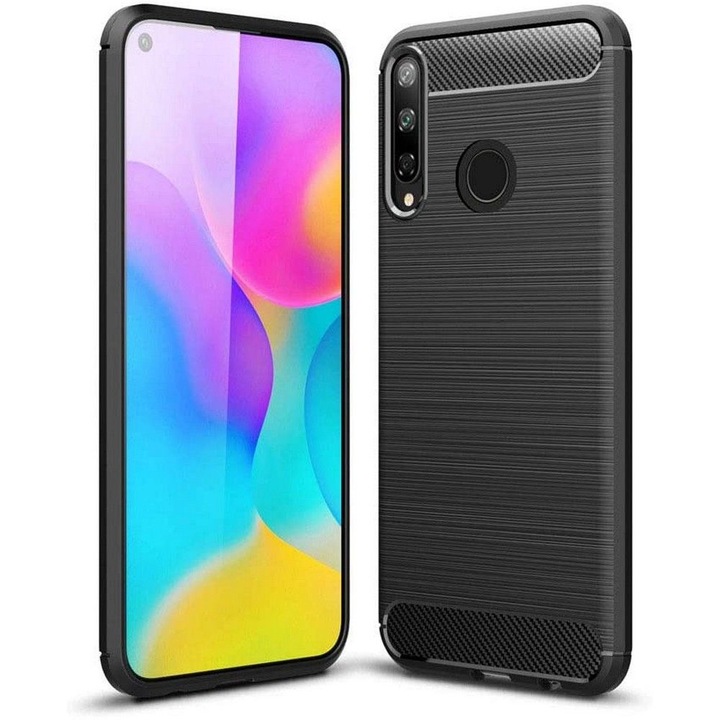 Силиконов кейс Tech-Protect TPUCarbon за HUAWEI P40 Lite E - черен ( 0795787710319 )