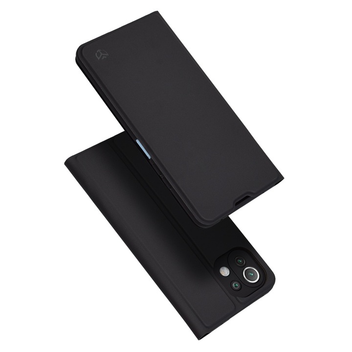 Високо защитен калъф за Xiaomi Mi 11 Lite 4G/Mi 11 Lite 5G/11 Lite 5G NE, Tuds Armor, Magskin Book, T92, Екологична кожа, Intense Dark