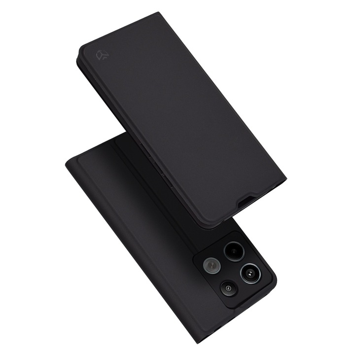 Husa Protectie pentru Xiaomi Redmi Note 13 Pro 5G/Poco X6, Cipsir Safe, Magskin Book, A26, Piele ecologica, Deep Dark