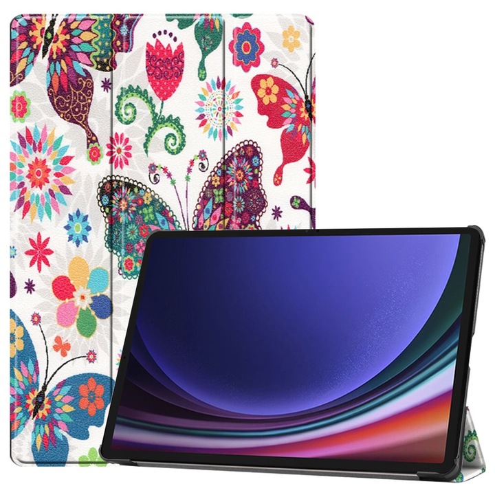 Husa pentru Samsung Galaxy Tab S9 Plus/S9 FE Plus, FoldPro, O28, Microfibra, Butterfly