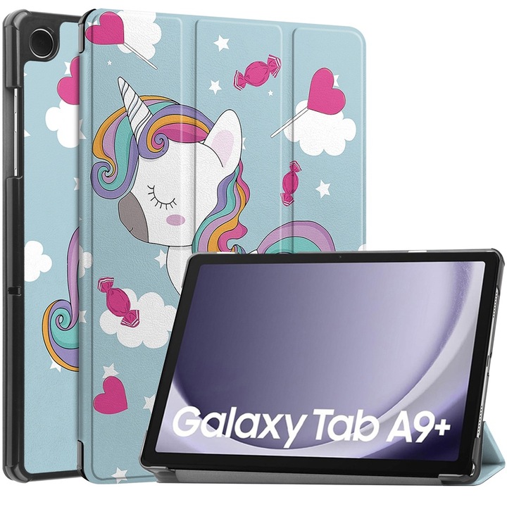 Husa Protectie pentru Samsung Galaxy Tab A9 Plus, X27, Nanotextil, Unicorn