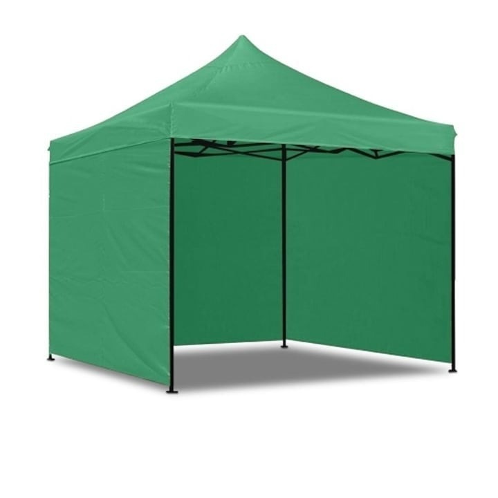 Cort pavilion pliabil de gradina, curte, evenimente 3x3 m cu 3 pereti laterali, verde, Dactylion®
