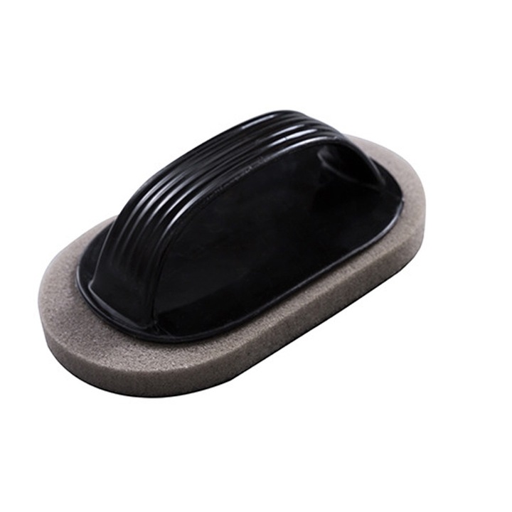 Burete cu maner negru.Baza negru, suprafata cu acoperire abraziva