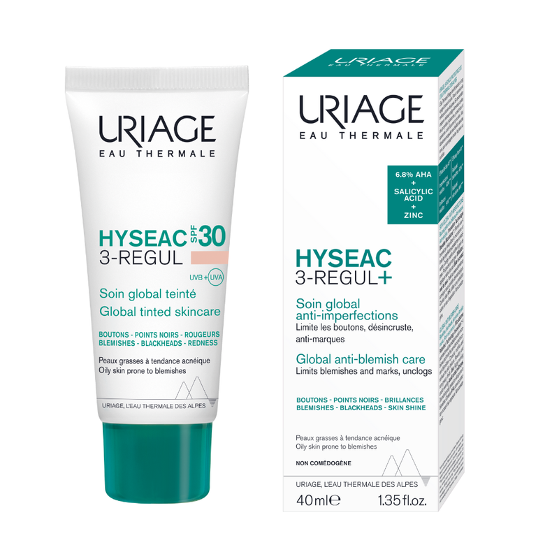 Crema colorata anti-acnee SPF30 Uriage Hyseac 3-Regul, 40 ml