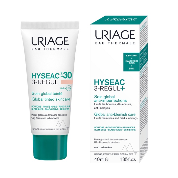 Uriage Hyseac 3-Regul arckrém, Bőr hibáira, SPF 30, 40ml