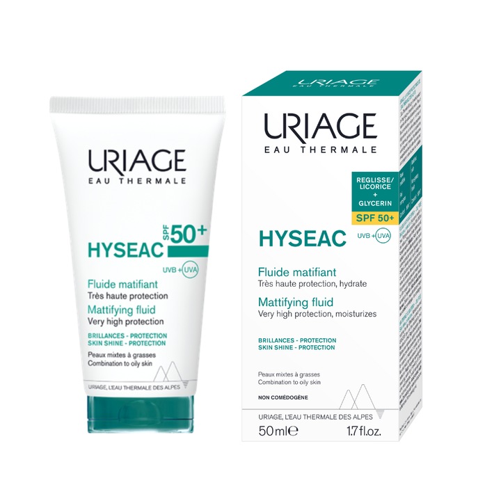 Флуид Uriage Hyseac, Матиращ, SPF 50+, 50 мл