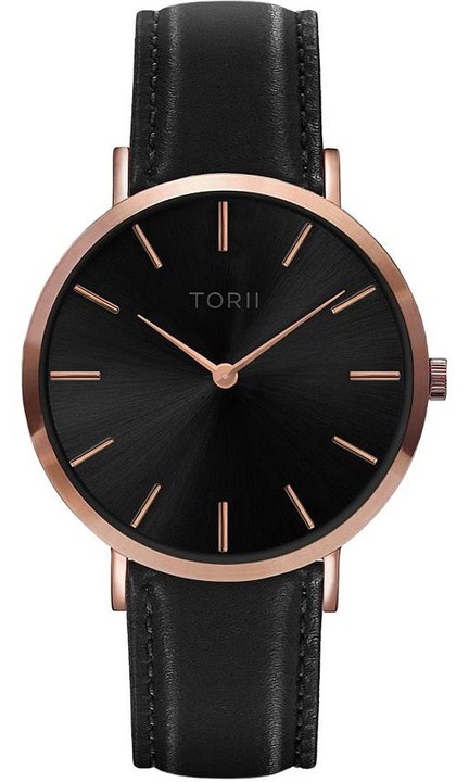 Ceas de dama/barbatesc TORII R38BL.BR, negru, cu design clasic si elegant