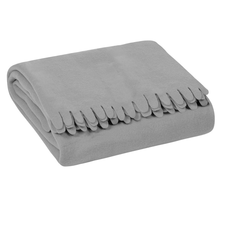 Cuvertură decorativă fleece gri pentru fotoliu, 170x130cm