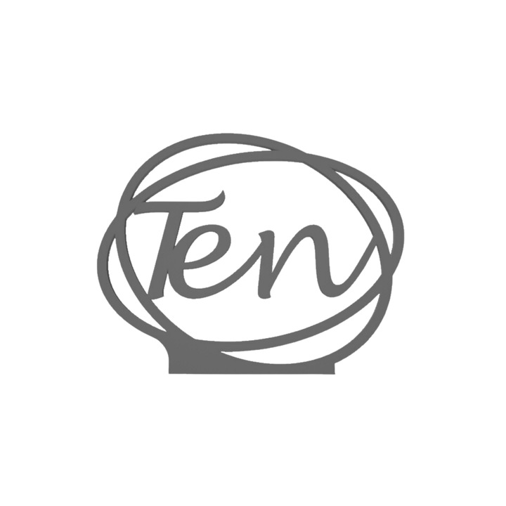 Esküvői asztaldísz, "TEN", rendezvényterem, 163 X 202 mm ezüst