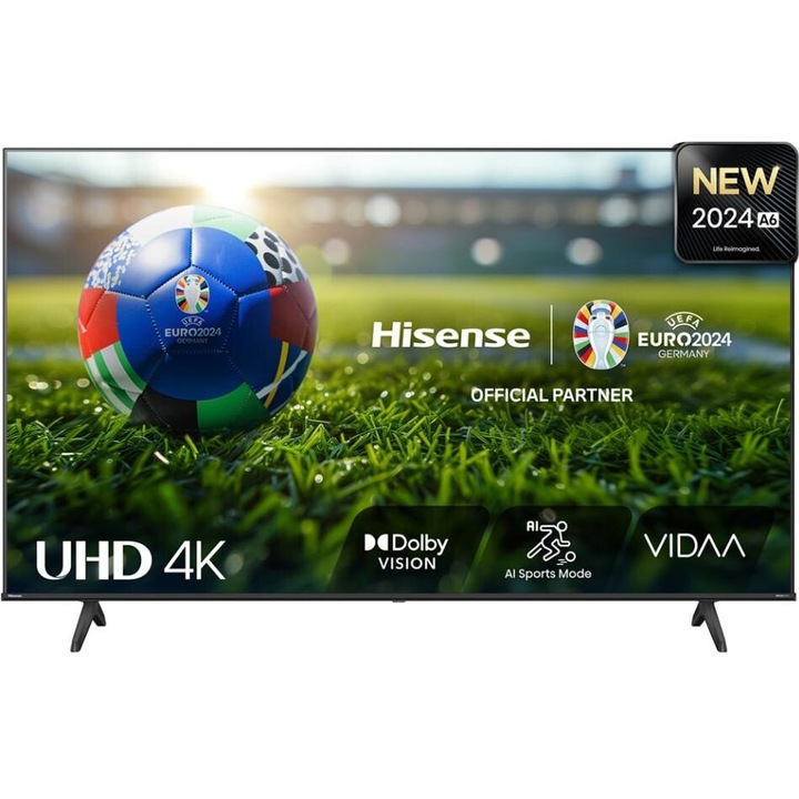 Hisense 58A6N LED TV, 147 cm 58", Ultra HD 4K, Smart TV, WiFi, CI+, E energiaosztály, fekete