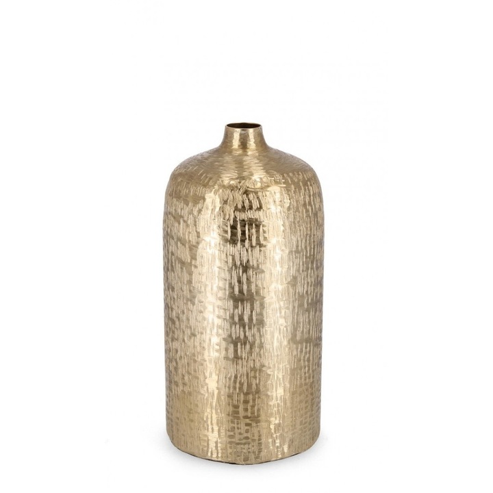 Vaza flori aluminiu gri auriu Lathe 18.5x38 cm