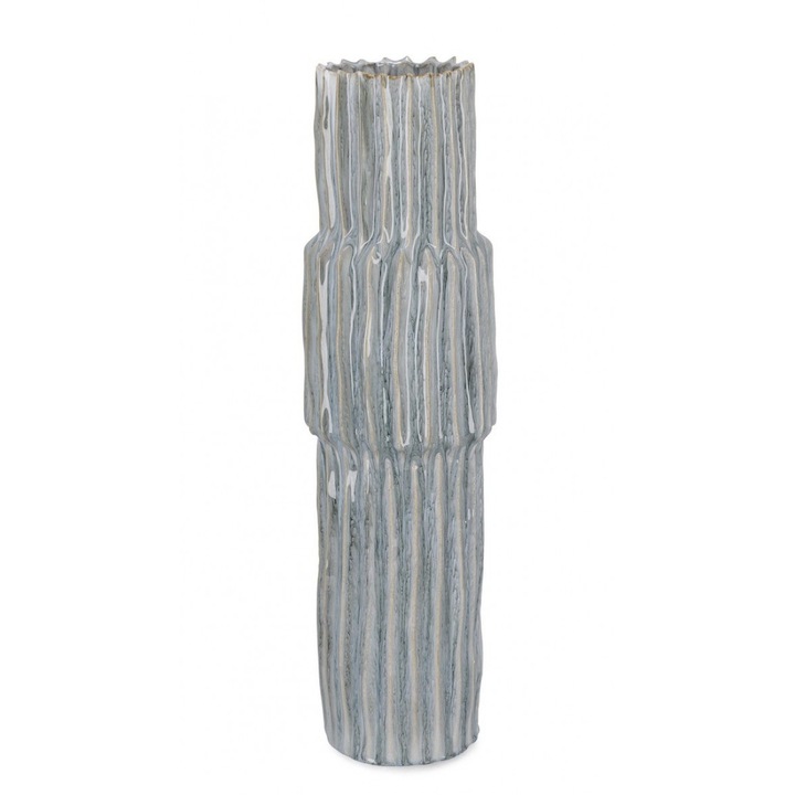 Vaza flori ceramica albastra Iku 21x75 cm