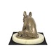 Francia bulldog kutya figura, Art-Dog, hidegen öntött bronz, 10x15cm, bézs kő talp