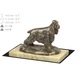 Angol cocker spániel kutya szobor, Art-Dog, valósághű részletek, kő alap, 30x20cm