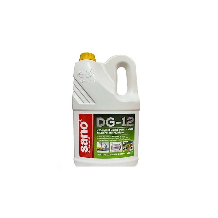 Detergent Lichid Pentru Vase si Suprafete Multiple, Sano Professional DG-12, 4 litri